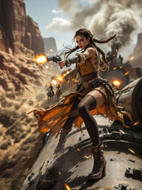 Art Print Anton Kravsov AI - Rebel on the Rails