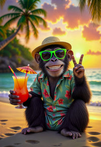 Art Print Kraurart AI -  Sippin' in Paradise