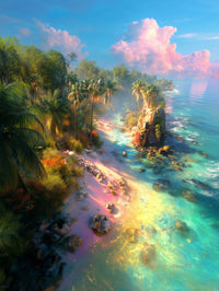 Art Print BonsAI - Rainbow Shoreline Dreams