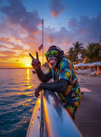 Art Print Kraurart AI - Tropical Tides & Monkey Vibes