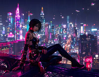 Art Print Aquila Vision AI - Lady of the Neon Veil