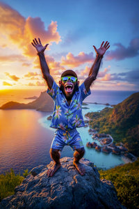 Art Print Kraurart AI - Sandy Toes & Sunset Glows