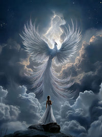 Art Print BeastiVerse AI - The Girl and the Phoenix