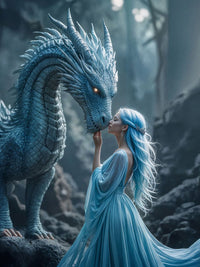 Art Print BeastiVerse AI - Dragonheart The Crystal Bond