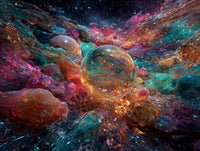 Art Print Abstract Lab AI - Chromatic Crystals