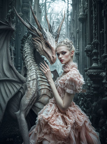 Art Print Irina Malina - Whispers of the Dragon Heart