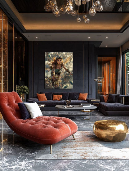 Art Print Anton Kravsov AI - Copper Wings, Flaming heart