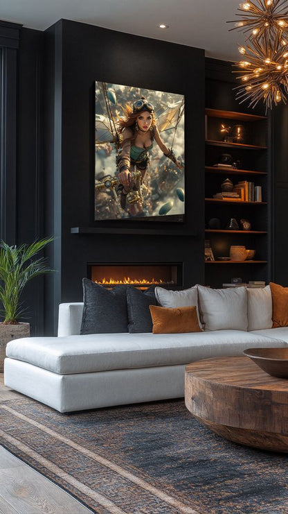 Art Print Anton Kravsov AI - Copper Wings, Flaming heart