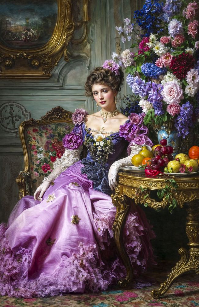 Art Print Zulfiia Ermakova - The Lady of Lavender Dreams