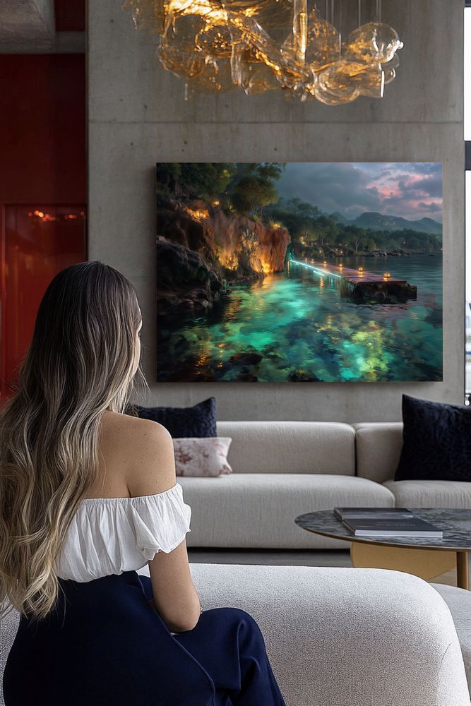 Art Print BonsAI - Glowing Waterscape