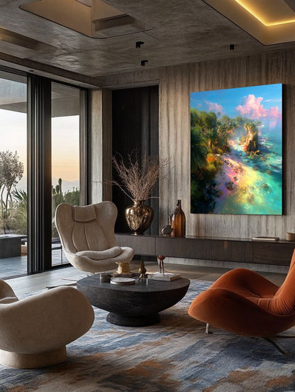 Art Print BonsAI - Rainbow Shoreline Dreams