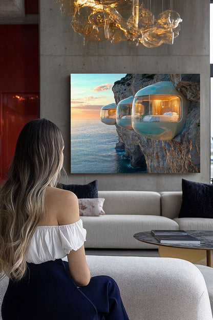 Art Print Future Form Studios AI - Serenity on the Edge