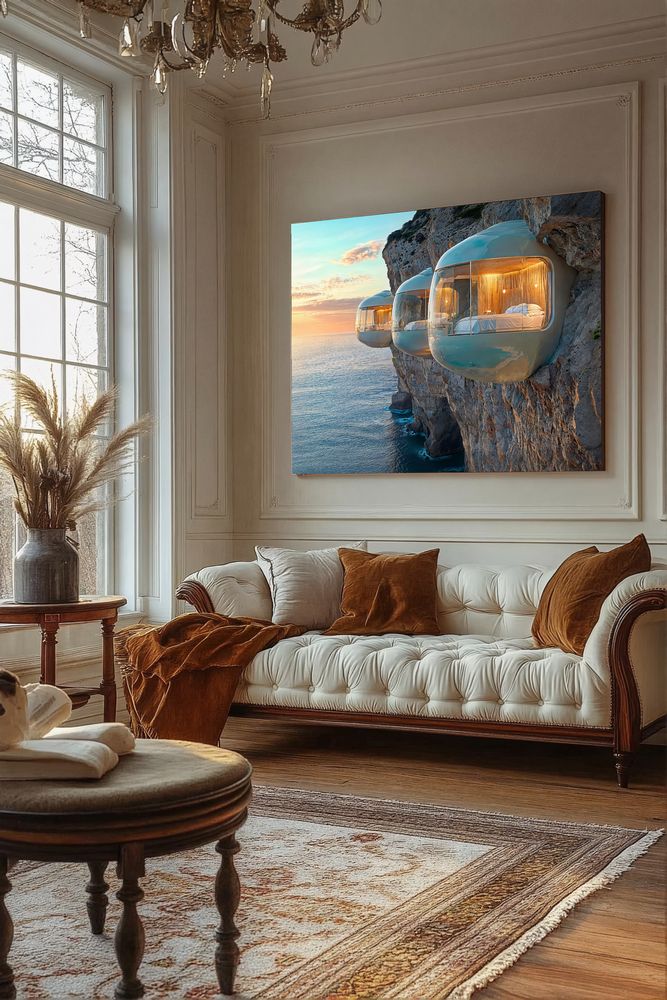 Art Print Future Form Studios AI - Serenity on the Edge