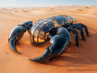 Art Print Future Form Studios AI - The desert sleeps.But the future crawls