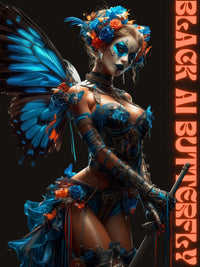 AI Artists Battle Poster Black AI Butterfly