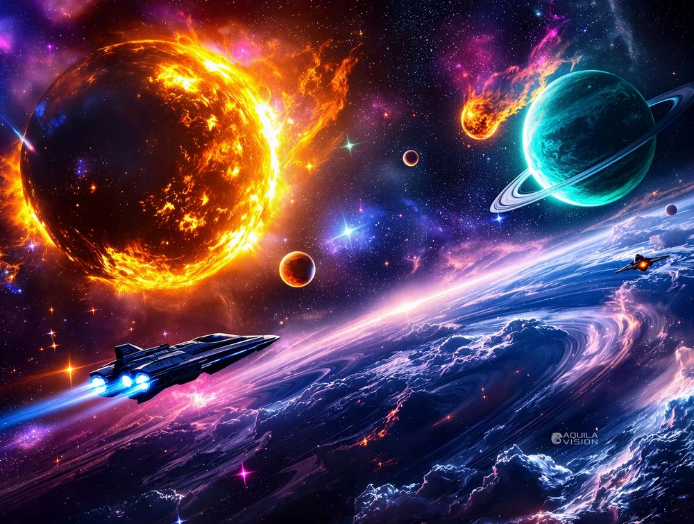 Art Print Aquila Vision AI - Cosmic Convergence