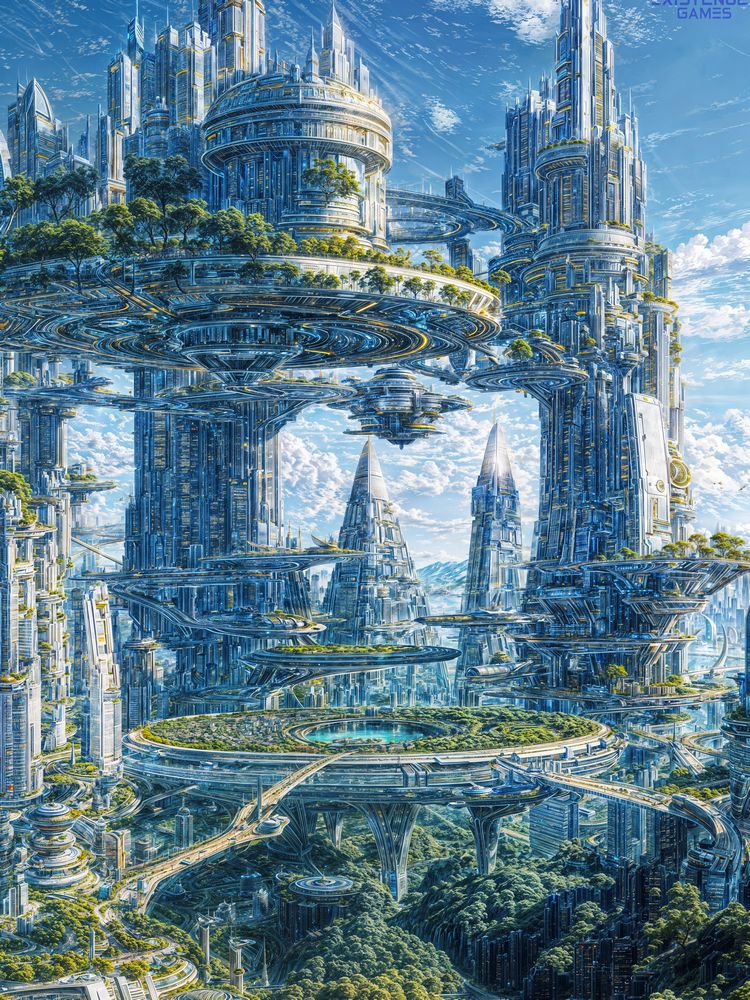 Art Print Existence Games - Lands of Future