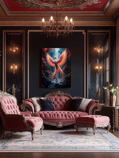 Art Print BeastiVerse AI - Phoenix Serenade