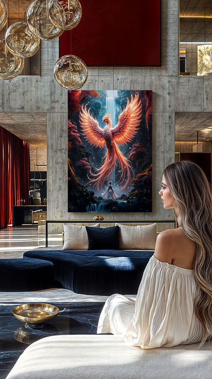 Art Print BeastiVerse AI - Phoenix Serenade