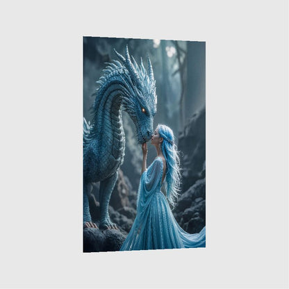 Art Print BeastiVerse AI - Dragonheart The Crystal Bond