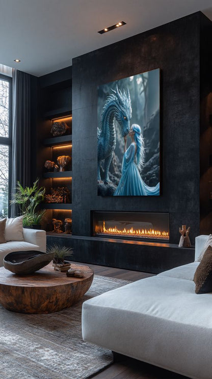 Art Print BeastiVerse AI - Dragonheart The Crystal Bond