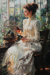 Art Print Zulfiia Ermakova - Lady with Birds