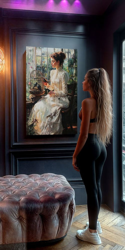Art Print Zulfiia Ermakova - Lady with Birds