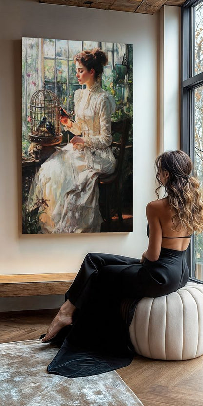 Art Print Zulfiia Ermakova - Lady with Birds
