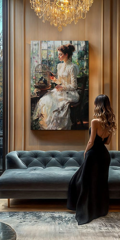 Art Print Zulfiia Ermakova - Lady with Birds