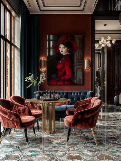 Art Print Zulfiia Ermakova - Lady in Red