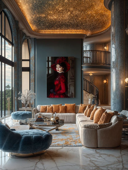 Art Print Zulfiia Ermakova - Lady in Red