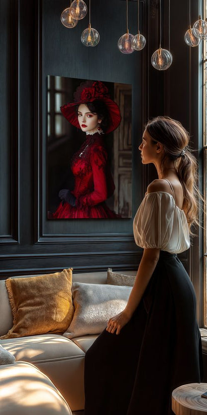 Art Print Zulfiia Ermakova - Lady in Red