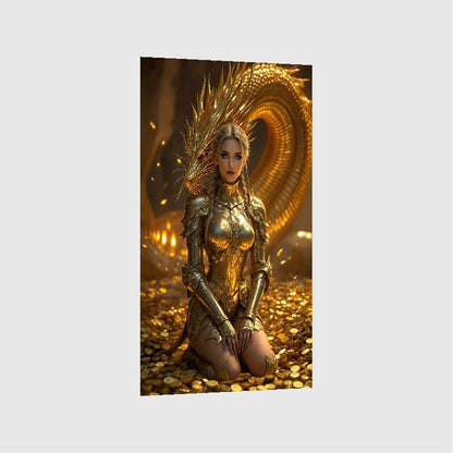 Art Print Anton Kravsov AI - Lady with Golden Dragon