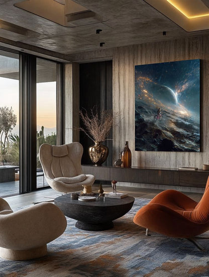 Art Print SpaAIce - The Ocean Beneath the Stars