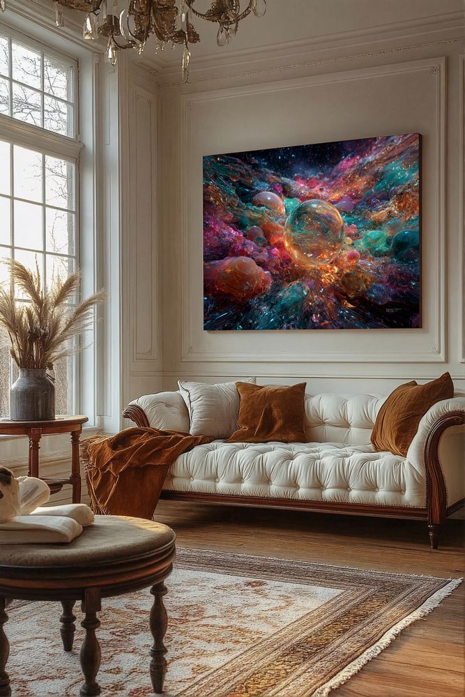 Art Print Abstract Lab AI - Chromatic Crystals