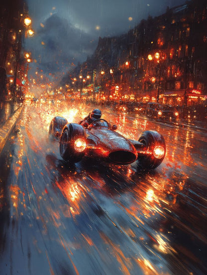 Art Print BogARTai - Driving at Night Lights