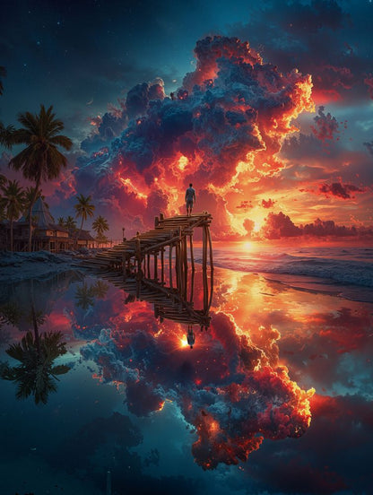 Art Print Alex Bush AI -The Watcher of the Clouds