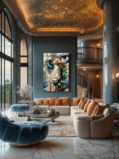 Art Print Alex Bush AI - Cliffside Reflections