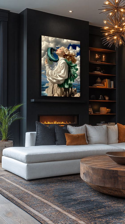 Art Print Alex Bush AI - Cliffside Reflections