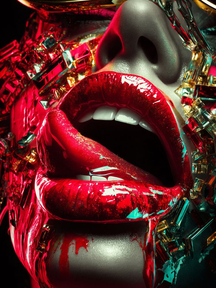 Art Print SensuAI - Crimson Allure