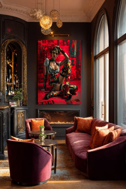 Art Print SensuAI - Red Light Muse