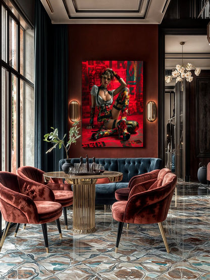 Art Print SensuAI - Red Light Muse