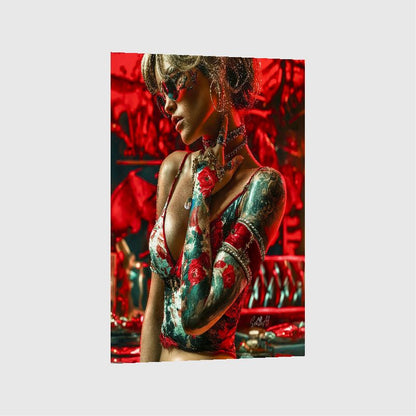 Art Print SensuAI - Tattooed Temptation
