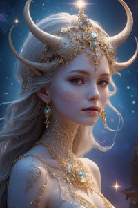 Art Print Alexandr Mihailov AI - Daughter of the Cosmic Crown