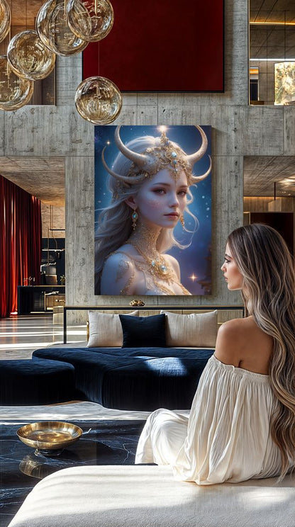 Art Print Alexandr Mihailov AI - Daughter of the Cosmic Crown