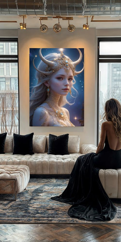 Art Print Alexandr Mihailov AI - Daughter of the Cosmic Crown