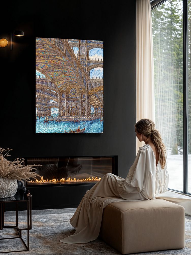 Art Print Existence Games AI - Grand Canal in Future