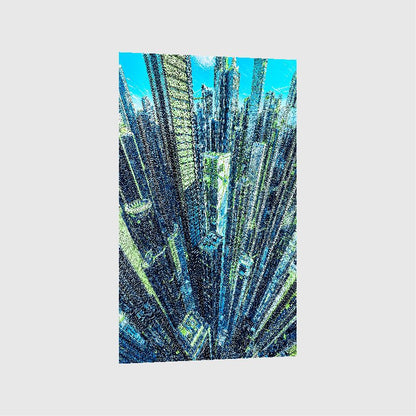 Art Print Existence Games AI - Neon Skyscrapers