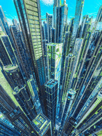 Art Print Existence Games AI - Neon Skyscrapers