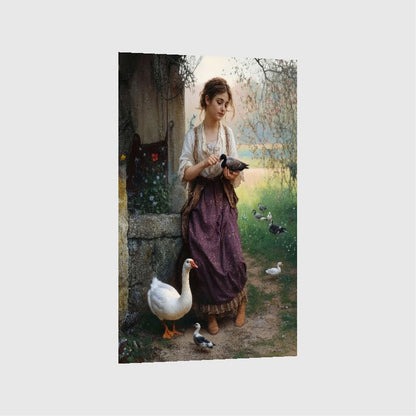 Art Print Zulfiia Ermakova - The Goose Girl's Secret